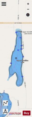 Upper Vermillion Lake depth contour Map - i-Boating App - Streets