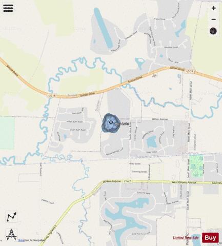 Utica Lake depth contour Map - i-Boating App - Streets