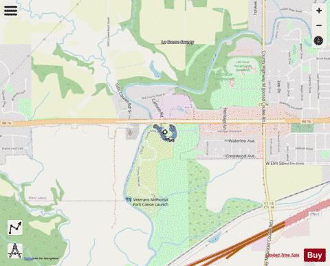 Veterans Memorial Park Pond depth contour Map - i-Boating App - Streets
