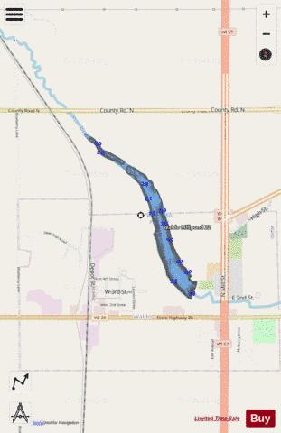 Waldo Mill Pond depth contour Map - i-Boating App - Streets