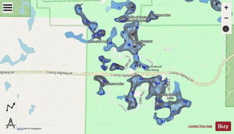 Weeks Lake  East depth contour Map - i-Boating App - Streets
