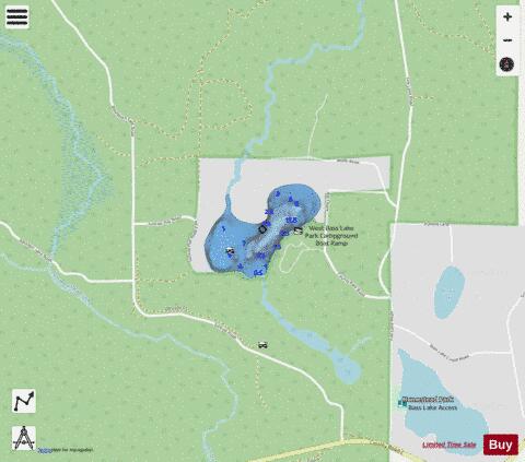 West Bass Lake depth contour Map - i-Boating App - Streets