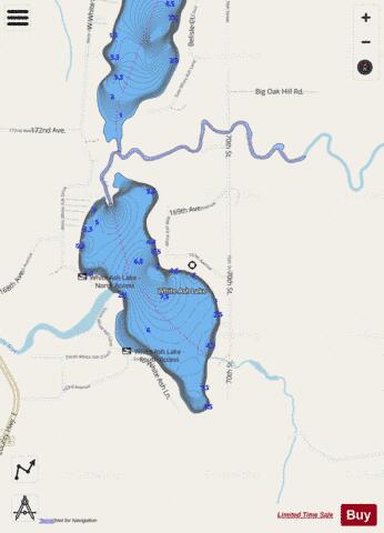 White Ash Lake depth contour Map - i-Boating App - Streets