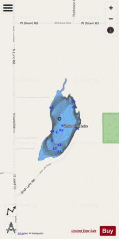 White Birch Lake depth contour Map - i-Boating App - Streets