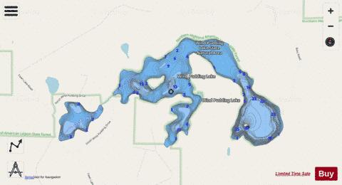 Wind Pudding Lake depth contour Map - i-Boating App - Streets