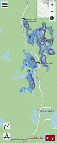 Wolf Lake depth contour Map - i-Boating App - Streets