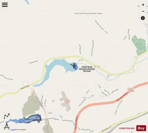 Kee Reservoir depth contour Map - i-Boating App - Streets