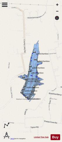 Madison County Public Fishing Lake depth contour Map - i-Boating App - Streets