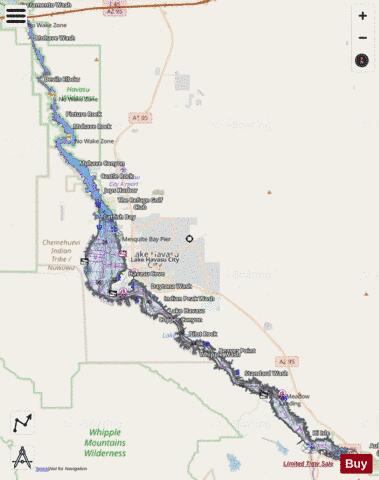 Lake Havasu depth contour Map - i-Boating App - Streets