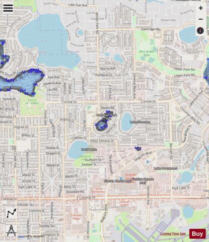Lake Cay Dee depth contour Map - i-Boating App - Streets