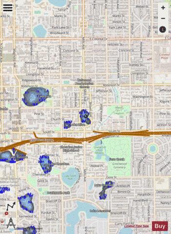 Lake Lawsona depth contour Map - i-Boating App - Streets