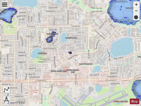 Lake Theresa depth contour Map - i-Boating App - Streets