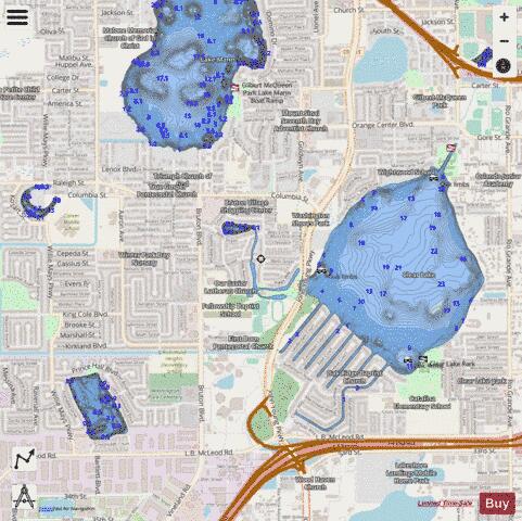 Wilts Lake depth contour Map - i-Boating App - Streets
