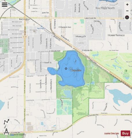 Baker's Lake depth contour Map - i-Boating App - Streets