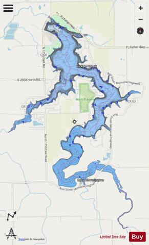 Bloomington Lake depth contour Map - i-Boating App - Streets