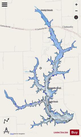 Mill Creek Lake depth contour Map - i-Boating App - Streets