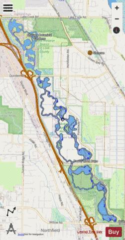 Skokie Lagoons depth contour Map - i-Boating App - Streets