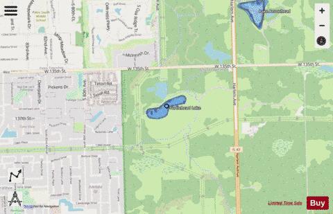 Turtlehead Lake depth contour Map - i-Boating App - Streets