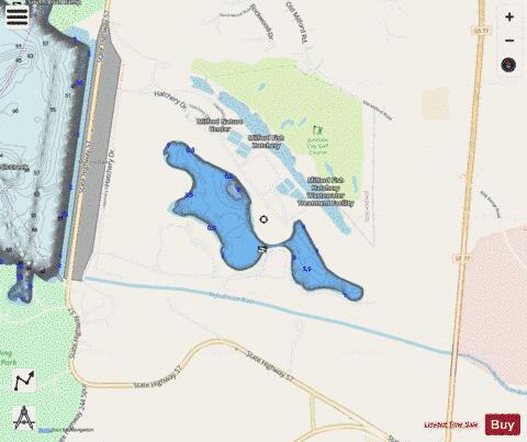 Gathering Pond depth contour Map - i-Boating App - Streets