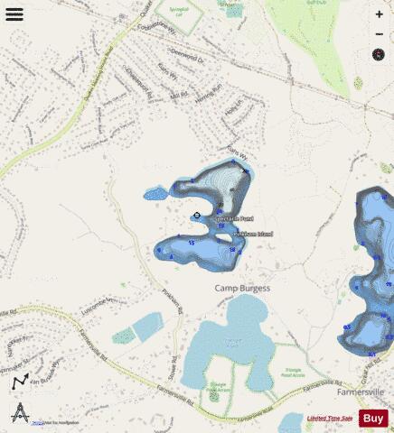 Spectacle Pond depth contour Map - i-Boating App - Streets