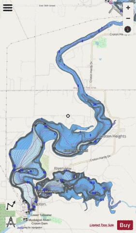 Croton Dam Pond depth contour Map - i-Boating App - Streets