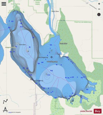 Lake Skegemog depth contour Map - i-Boating App - Streets