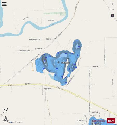Pettit Lake depth contour Map - i-Boating App - Streets