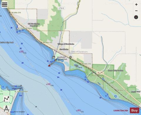 Upper Mississippi River section 11_499_740 depth contour Map - i-Boating App - Streets