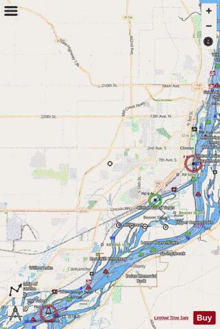 Upper Mississippi River section 11_510_761 depth contour Map - i-Boating App - Streets