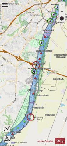 Upper Mississippi River section 11_510_786 depth contour Map - i-Boating App - Streets