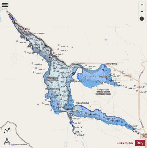 Hebgen Lake depth contour Map - i-Boating App - Streets
