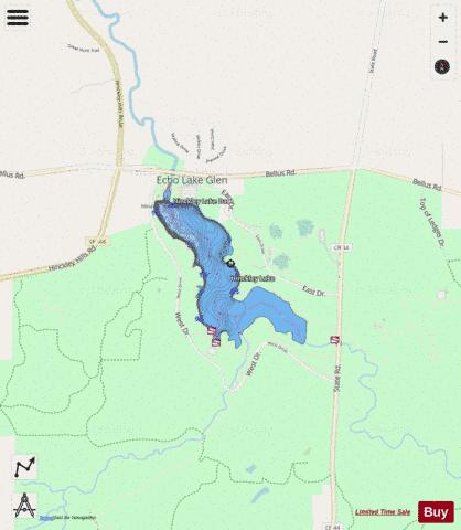 Hinckley Lake depth contour Map - i-Boating App - Streets