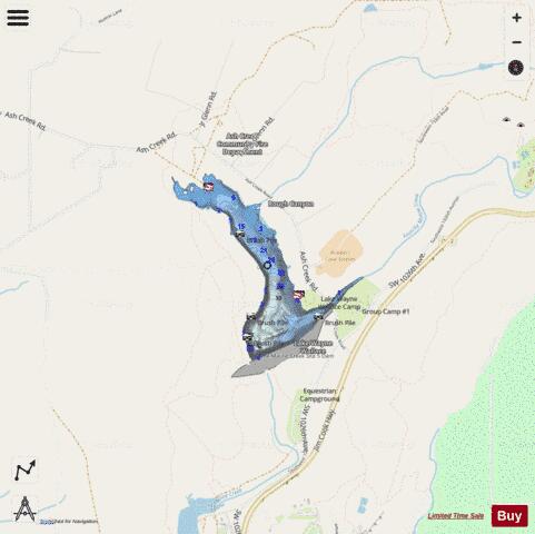 WayneWallace depth contour Map - i-Boating App - Streets