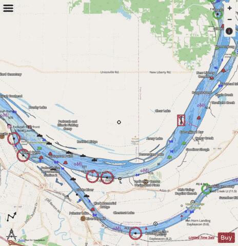 Ohio River section 11_520_796 depth contour Map - i-Boating App - Streets