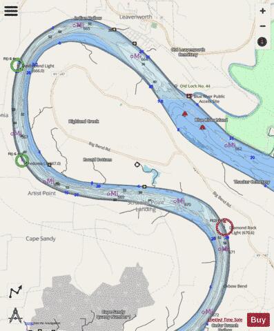 Ohio River section 11_532_788 depth contour Map - i-Boating App - Streets