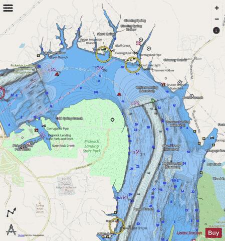 Tennessee River section 11_522_810 depth contour Map - i-Boating App - Streets