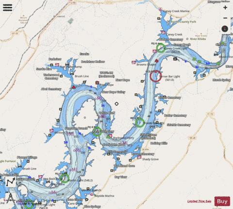 Tennessee River section 11_542_805 depth contour Map - i-Boating App - Streets