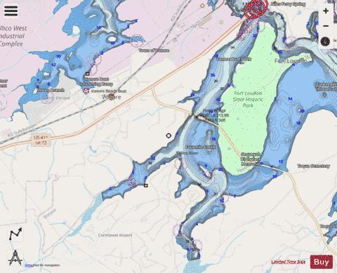 Tennessee River section 11_544_807 depth contour Map - i-Boating App - Streets