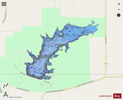 Purtis Creek Lake depth contour Map - i-Boating App - Streets