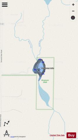 McGowan Lake depth contour Map - i-Boating App - Streets