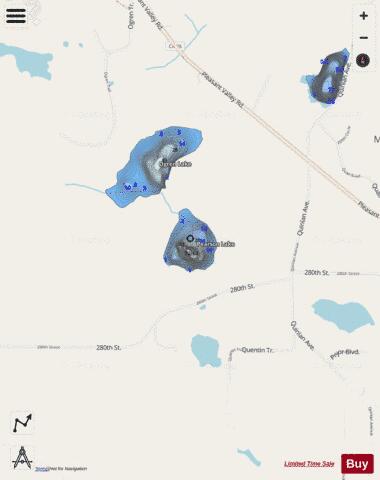Pearson Lake depth contour Map - i-Boating App - Streets