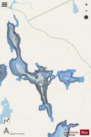 Hustler Lake depth contour Map - i-Boating App - Streets