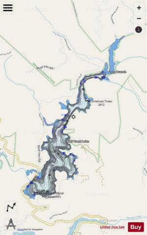 Wolf Creek Lake depth contour Map - i-Boating App - Streets