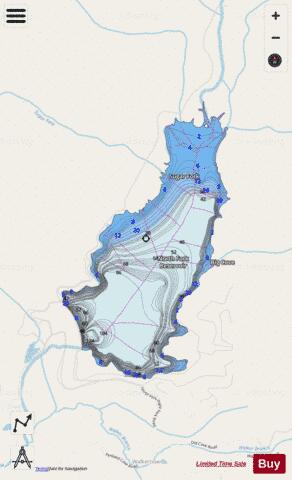 North Fork Reservoir depth contour Map - i-Boating App - Streets