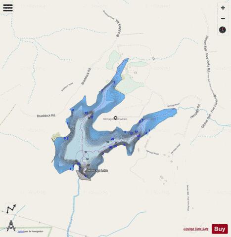 Heritage Lake depth contour Map - i-Boating App - Streets