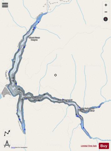 Causey Reservoir depth contour Map - i-Boating App - Streets