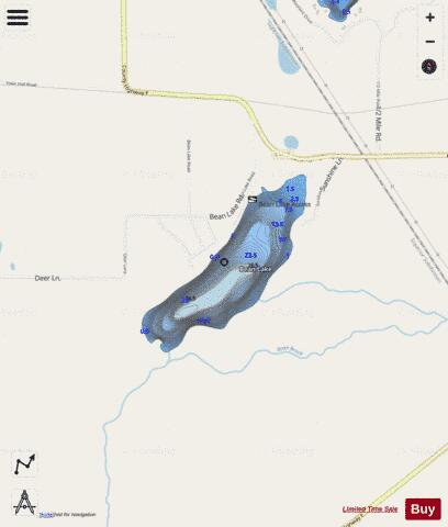 Bean Lake depth contour Map - i-Boating App - Streets