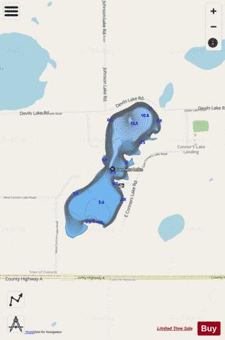 Conners Lake depth contour Map - i-Boating App - Streets