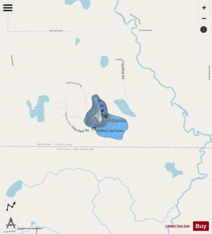 Godfrey Lake depth contour Map - i-Boating App - Streets