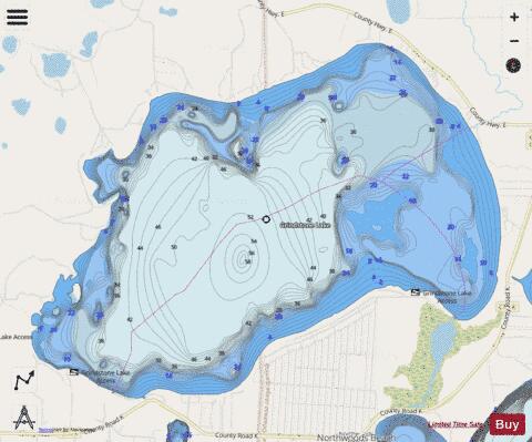 Grindstone Lake depth contour Map - i-Boating App - Streets